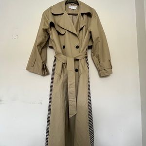 Two-tone oversized trench coat